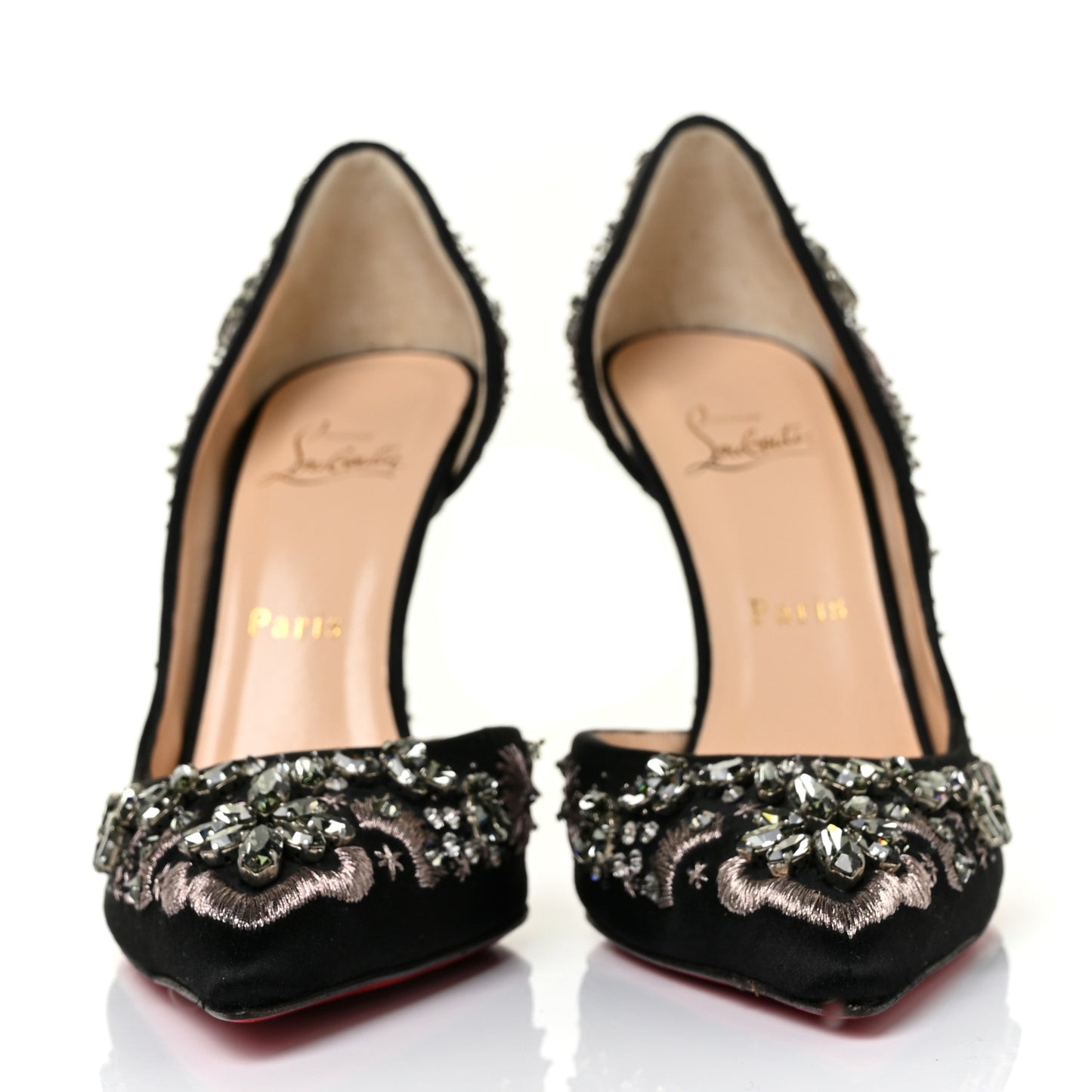 Satin Crystal Embellished Artifice 120 Pumps 39.5 Black