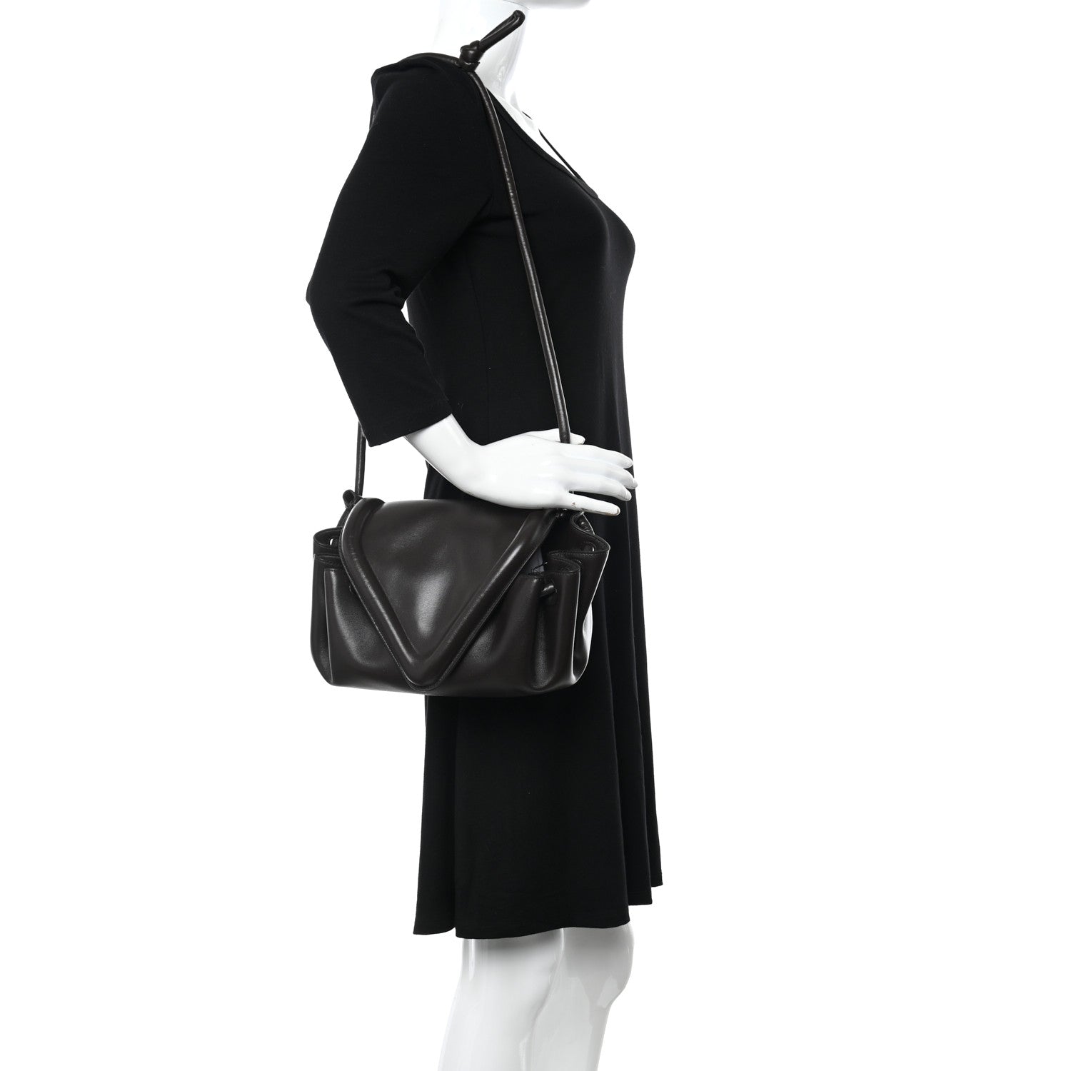 Bottega Veneta Lambskin Small Beak Triangle Flap Shoulder Bag Fondant 2 of 9