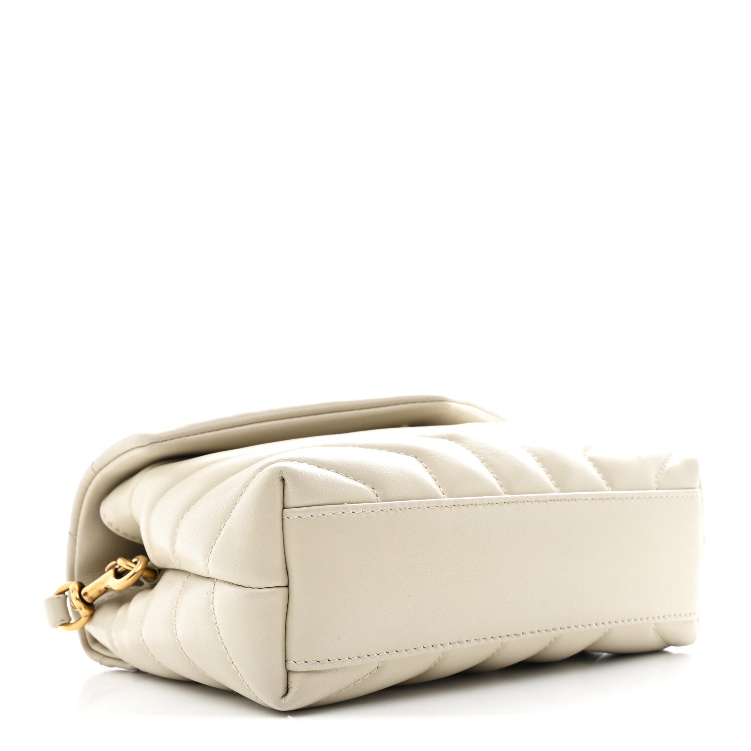 Saint Laurent Calfskin Y Quilted Monogram Toy Loulou Crossbody Bag Crema Soft 4 of 12