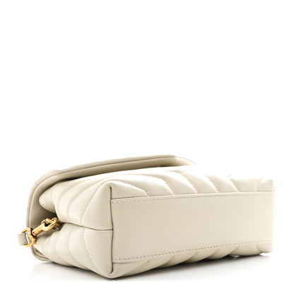 Saint Laurent Calfskin Y Quilted Monogram Toy Loulou Crossbody Bag Crema Soft 4 of 12