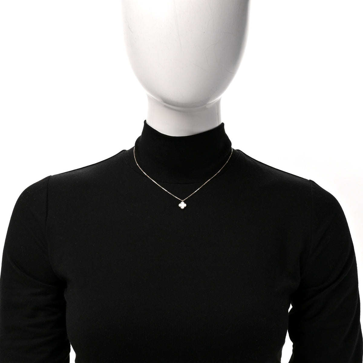 18K Yellow Gold Mother of Pearl Sweet Alhambra Pendant Necklace