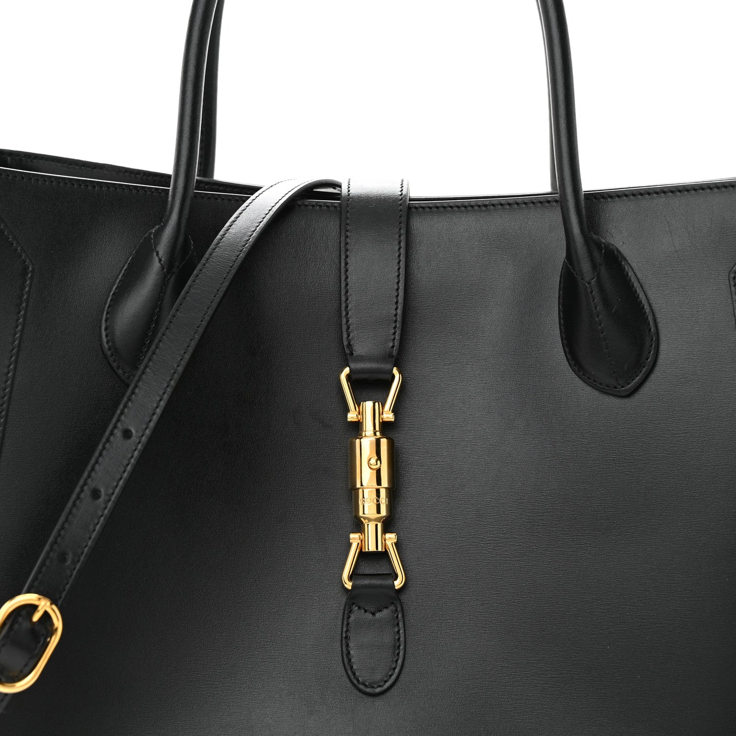 Gucci Boarded Plutone Calfskin Large Jackie 1961 Tote Black 8 of 10