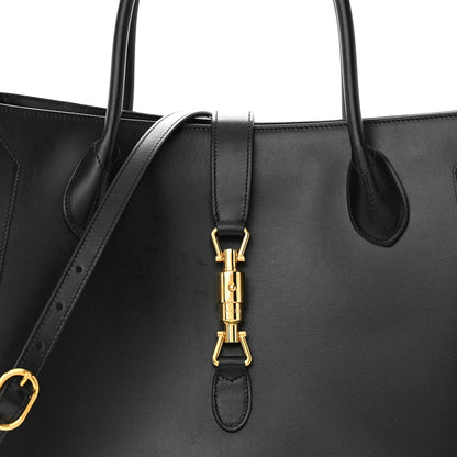Gucci Boarded Plutone Calfskin Large Jackie 1961 Tote Black 8 of 10