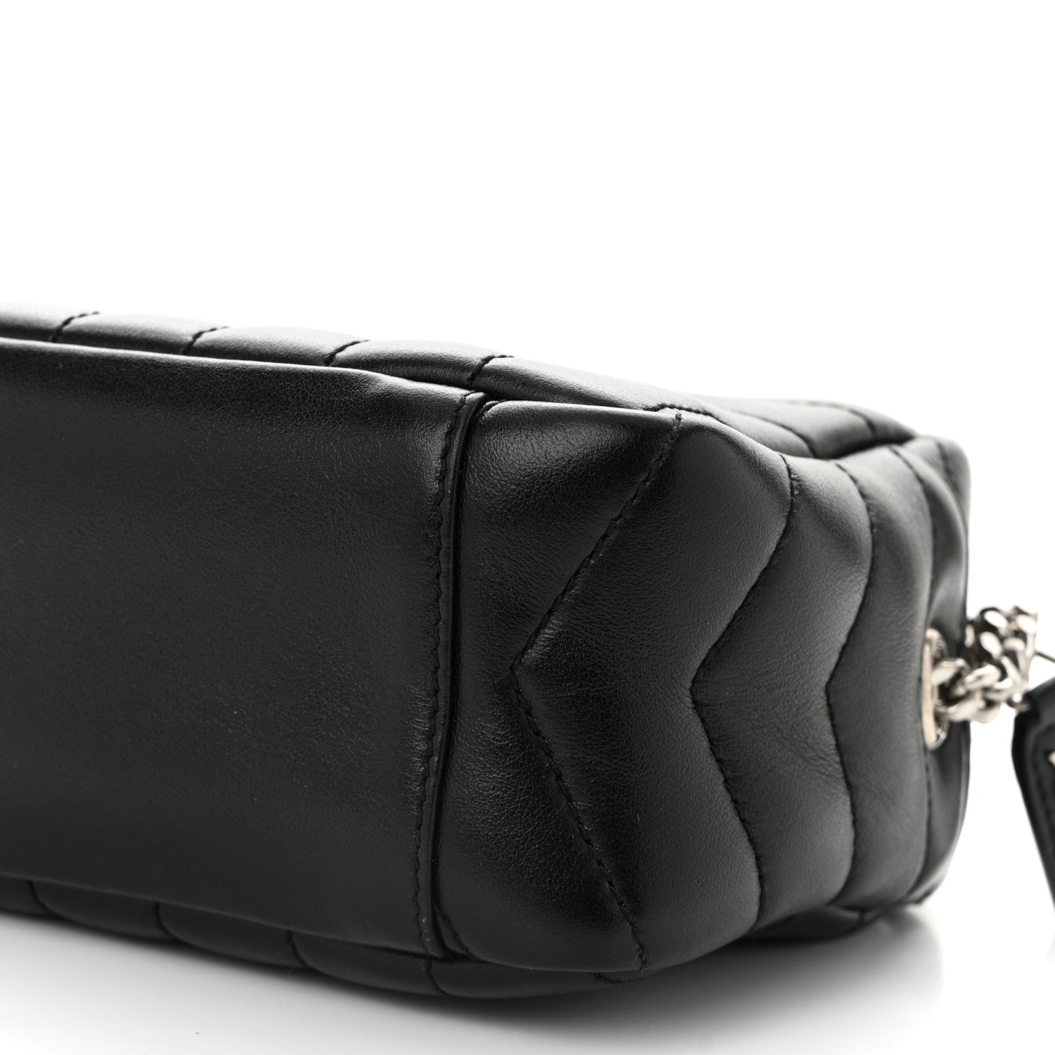 Saint Laurent Calfskin Y Quilted Monogram Mini Loulou Bowling Bag Black 10 of 10