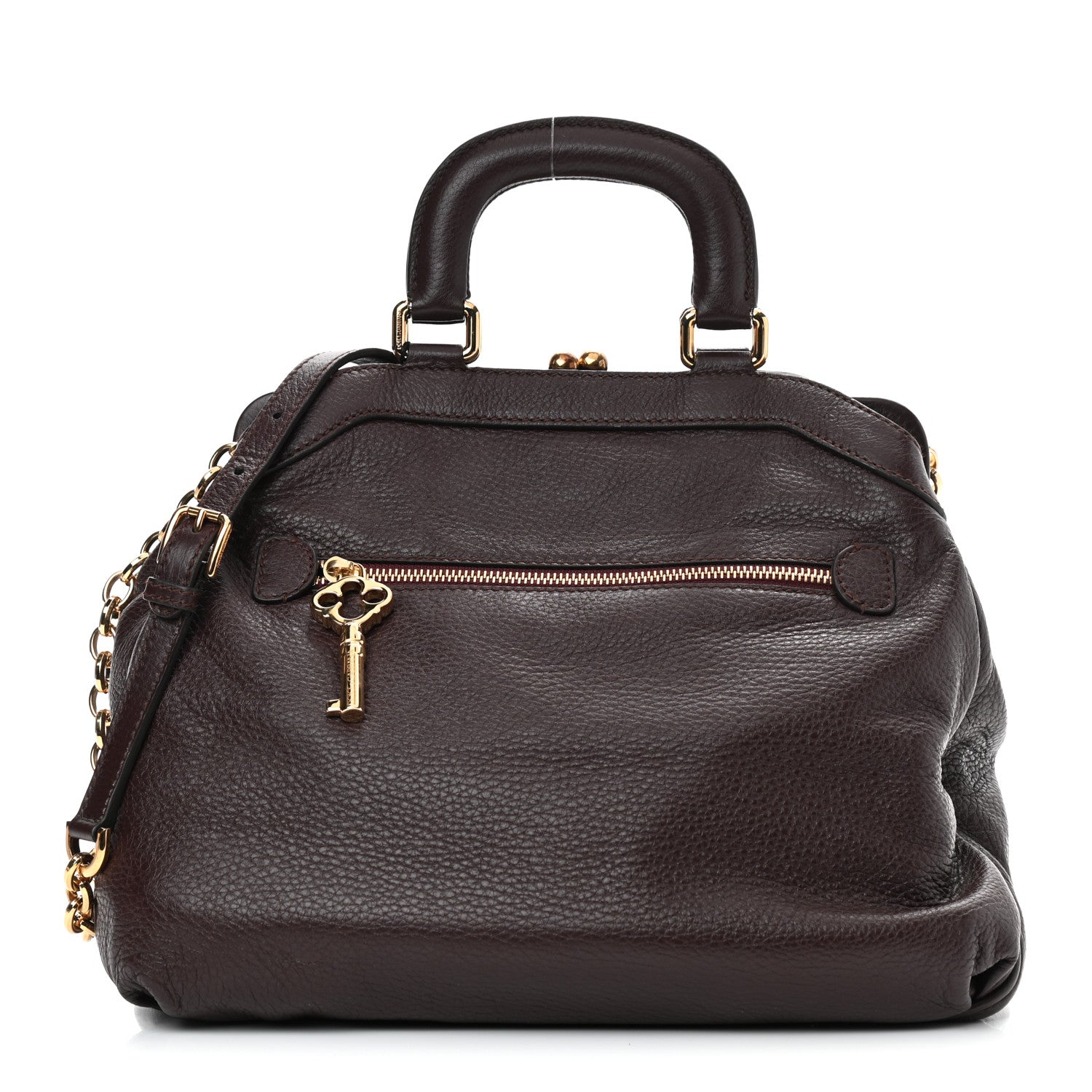 Dolce & Gabbana Calfskin Key Zip Tote Dark Red 1 of 7