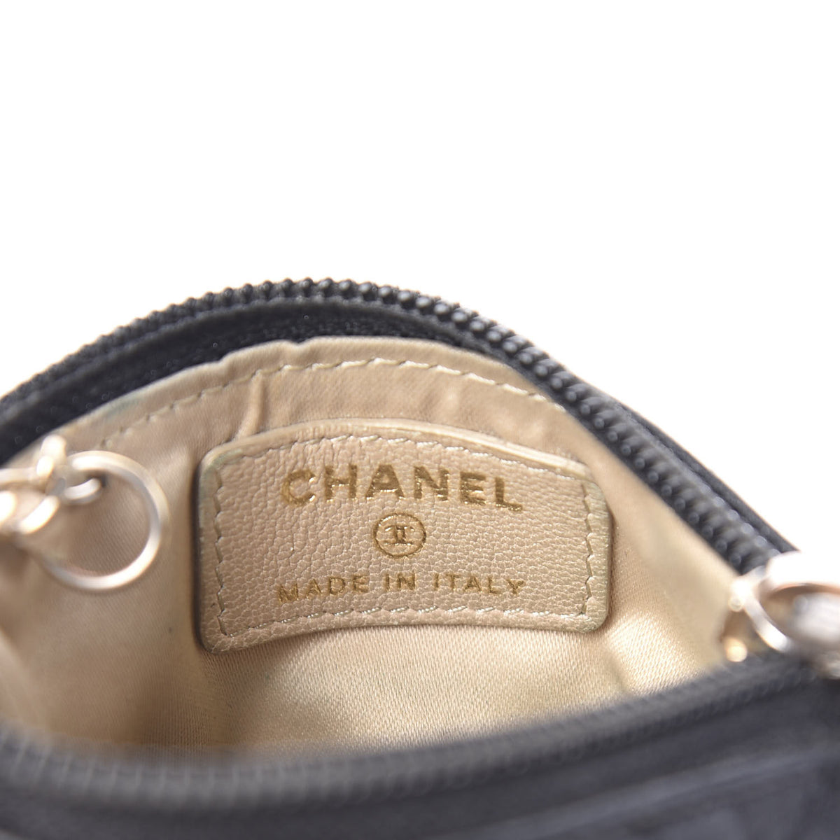 Chanel Lambskin Camellia Embossed Key Holder Case Black 5 of 10