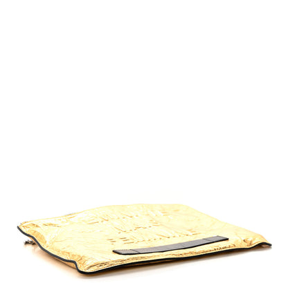 Chanel Metallic Lambskin Large Pouch Clutch Gold 4 of 11