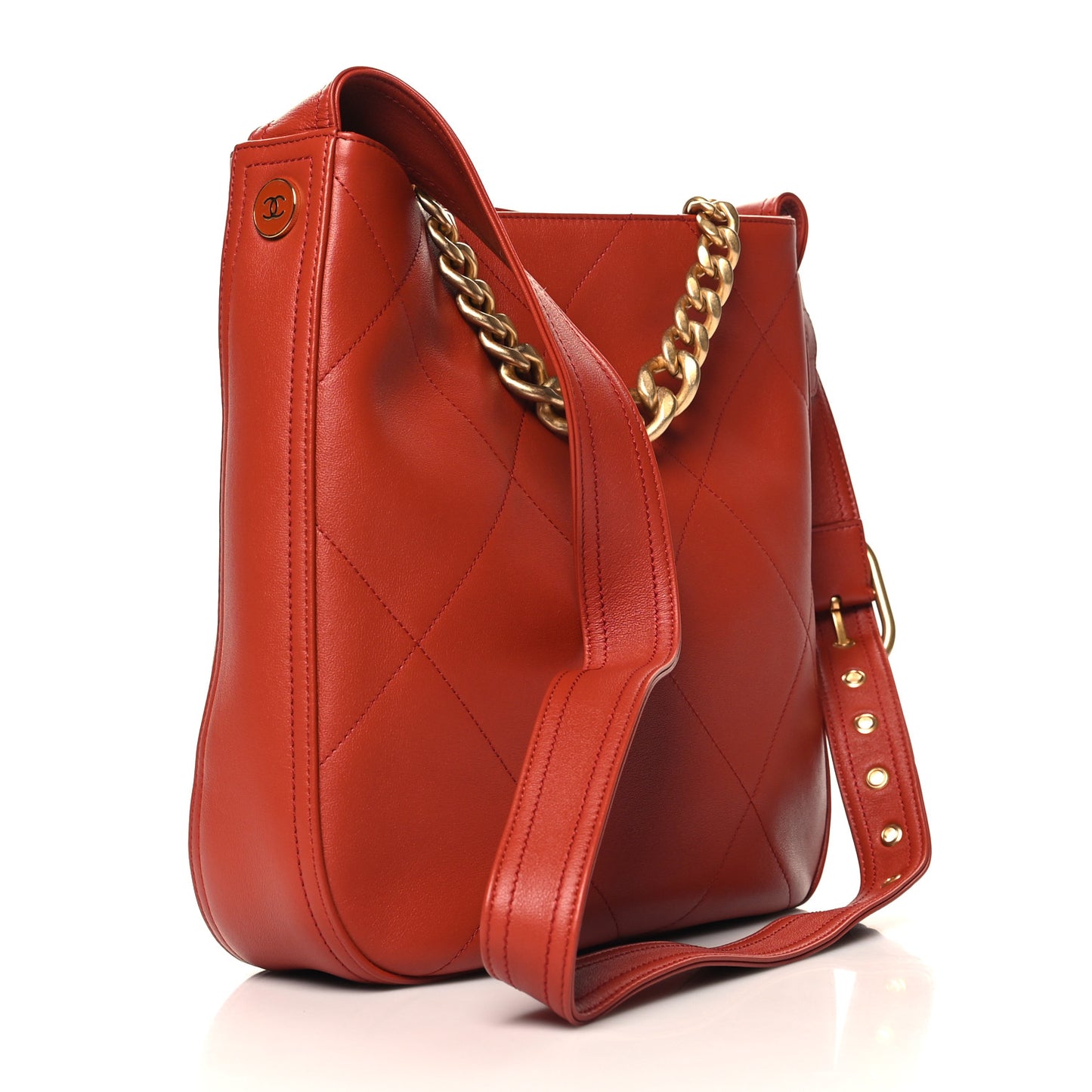 Calfskin Stitched Easy Mood Hobo Brown