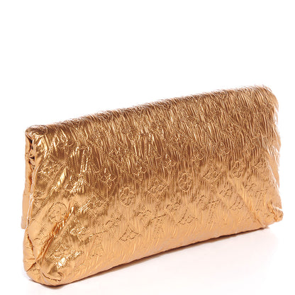 Louis Vuitton Jacquard Quilted Monogram Limelight Clutch MM Gold 3 of 7