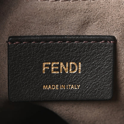 Fendi Shearling Vitello Dolce F is Fendi Macro FF 1974 Mini Mon Tresor Bucket Bag Tobacco Black 5 of 9