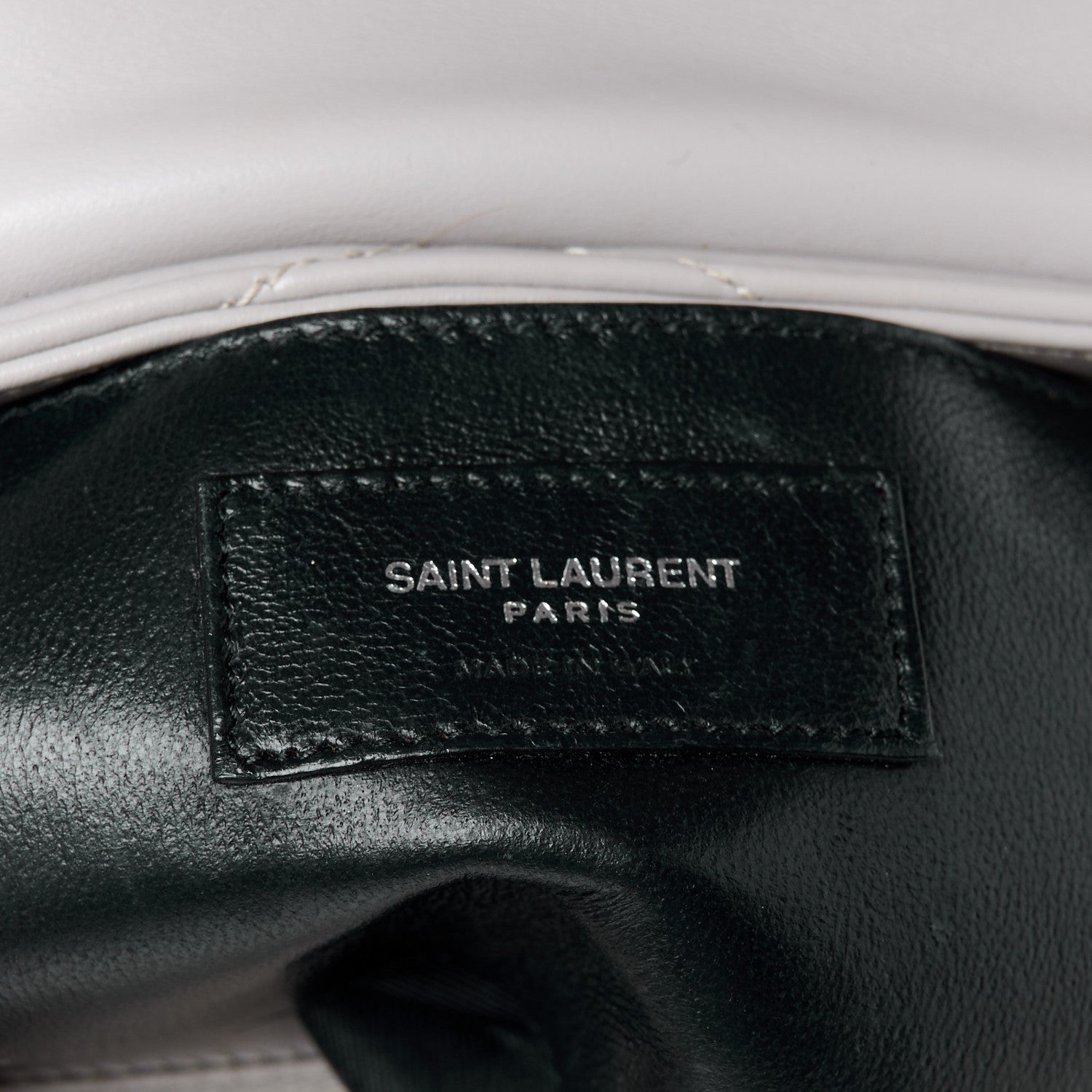 Saint Laurent Calfskin Y Quilted Monogram Small Loulou Chain Satchel Granite 7 of 14
