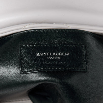 Saint Laurent Calfskin Y Quilted Monogram Small Loulou Chain Satchel Granite 7 of 14