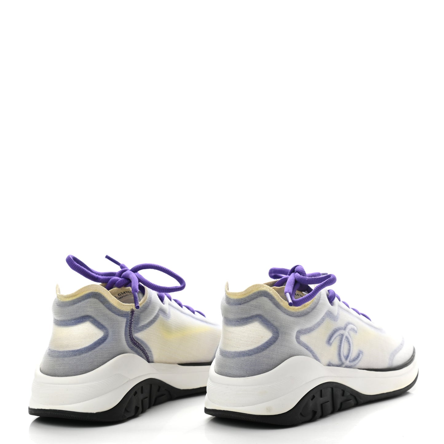 Calfskin Mesh Lyrca Womens Logo Sneakers 40 White Blue