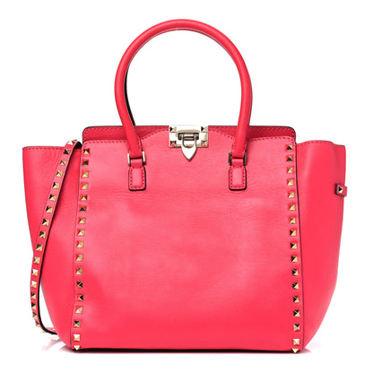 Valentino Garavani Vitello Rockstud Double Handle Tote Raspberry 1 of 5