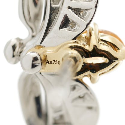 Tiffany Platinum 18K Yellow Gold Diamond Spessartine Paper Flowers Firefly Earrings 4 of 6