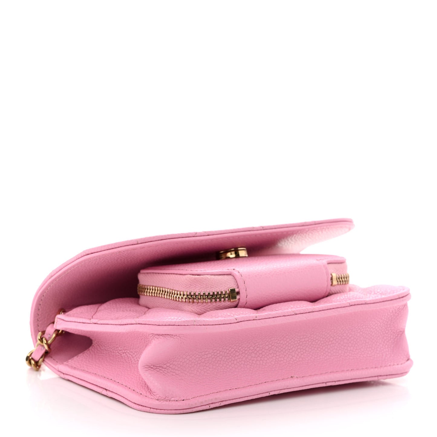 Caviar Quilted Business Affinity Clutch With Chain Flap Lilac