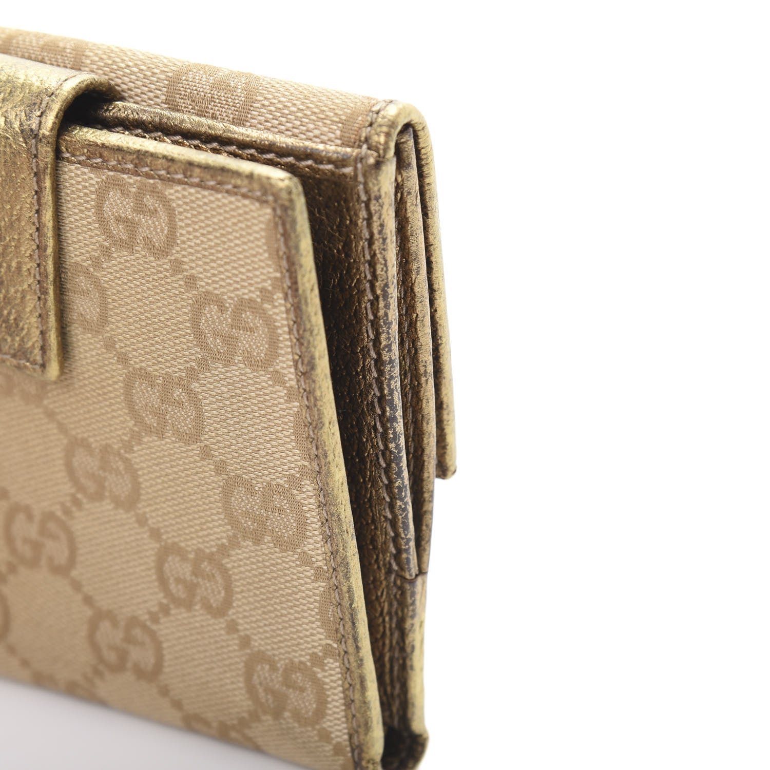 Gucci Monogram Princy Compact French Flap Wallet Gold 12 of 13