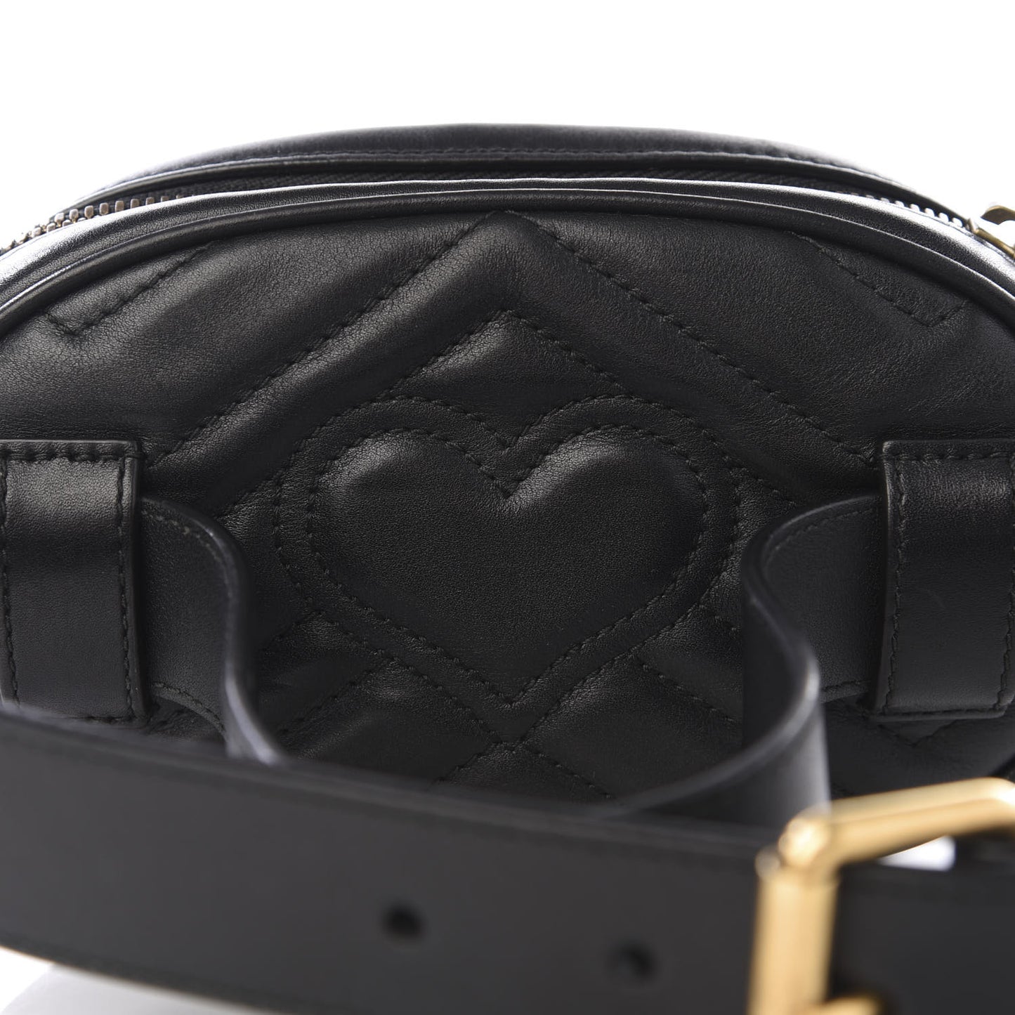 Calfskin Matelasse GG Marmont Belt Bag 75 30 Black