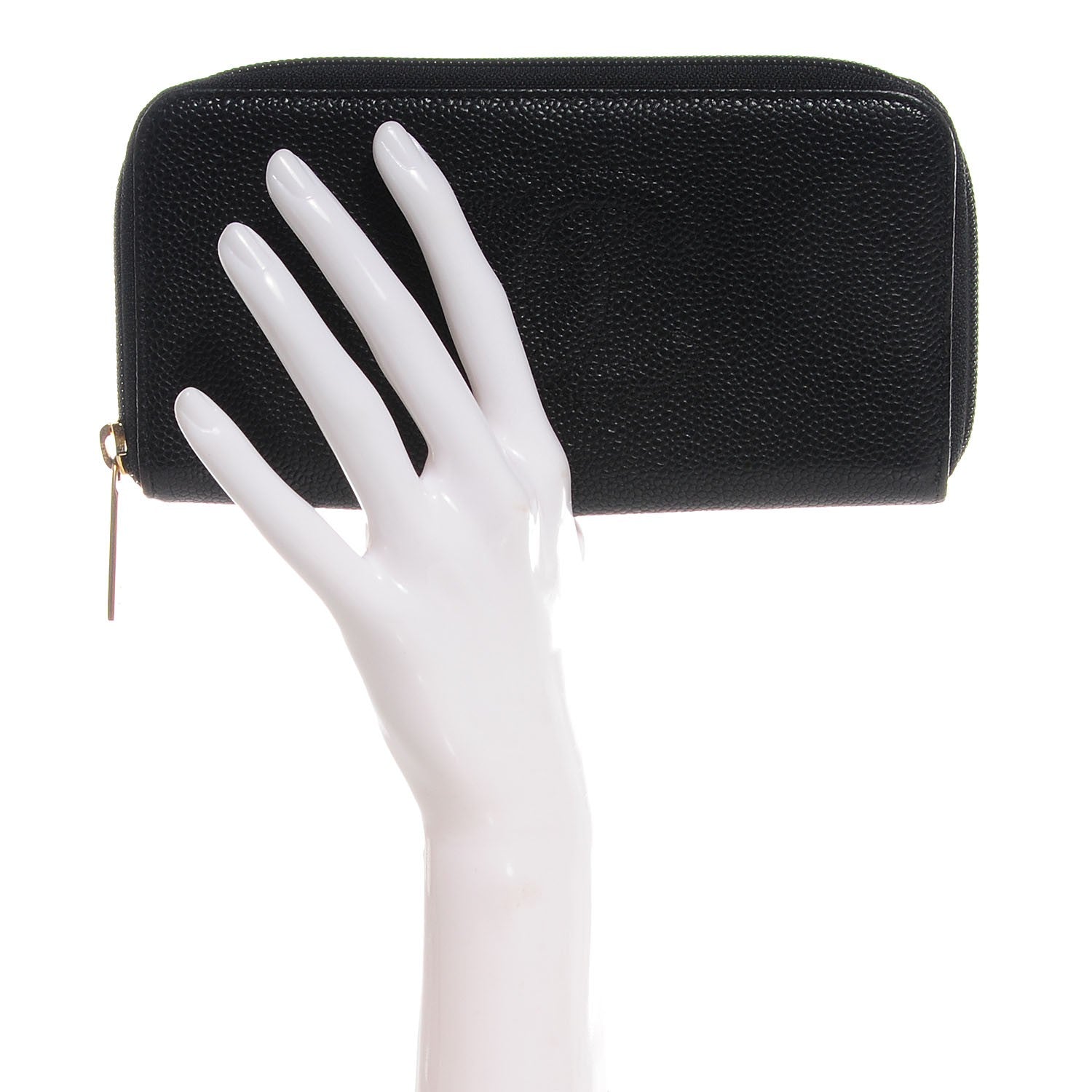 Chanel Caviar Large Timeless CC Zip Around Wallet Black 2 of 9