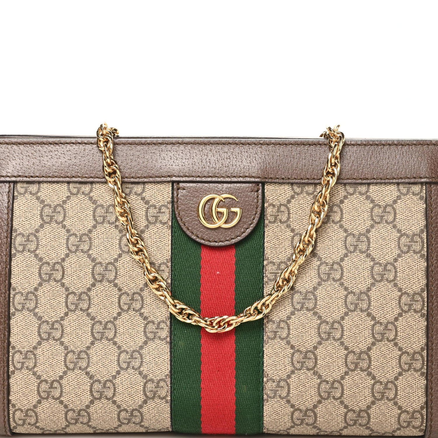 Gucci GG Supreme Monogram Web Small Ophidia Chain Shoulder Bag Brown 8 of 12