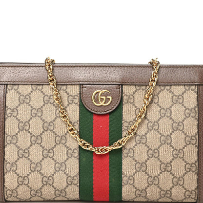Gucci GG Supreme Monogram Web Small Ophidia Chain Shoulder Bag Brown 8 of 12