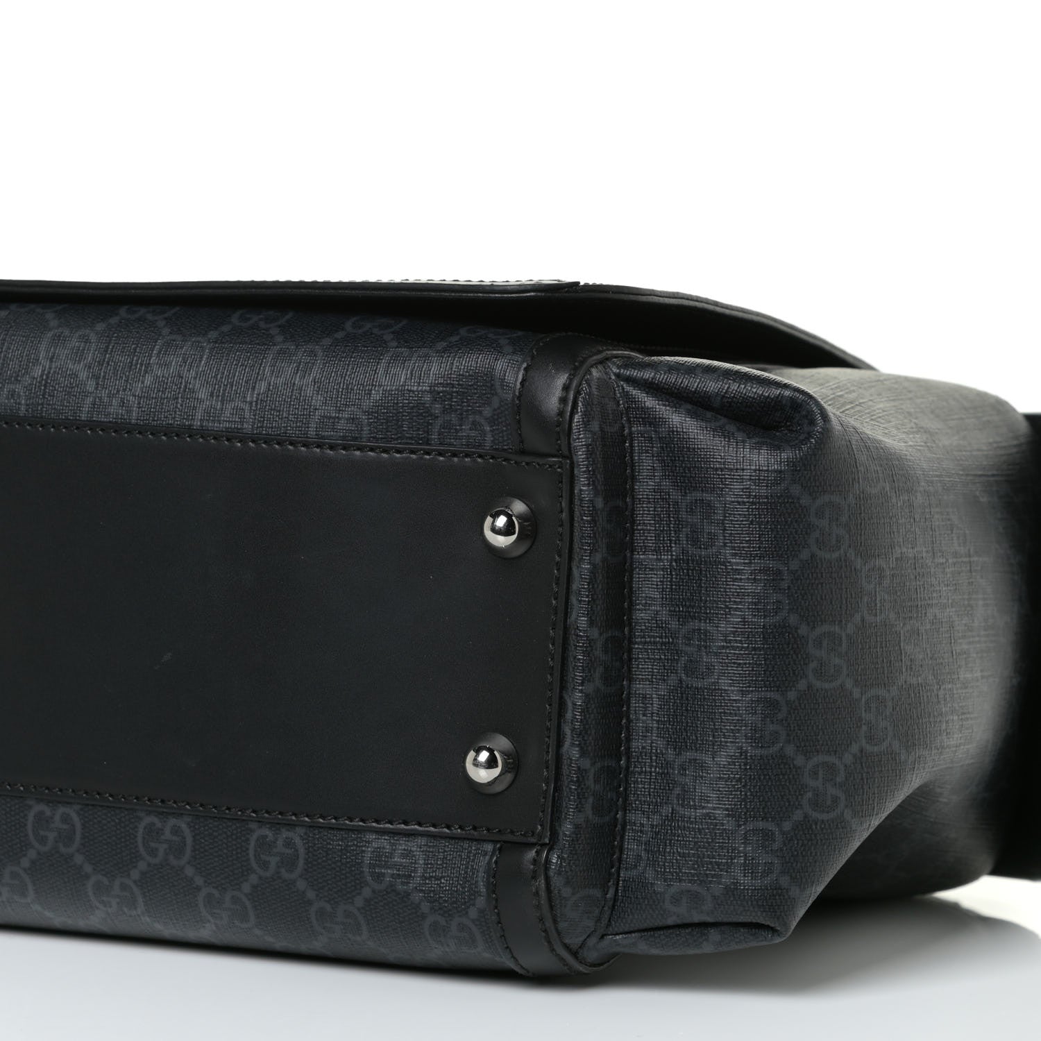 Gucci GG Supreme Monogram Web Messenger Diaper Bag Black Grey 6 of 10