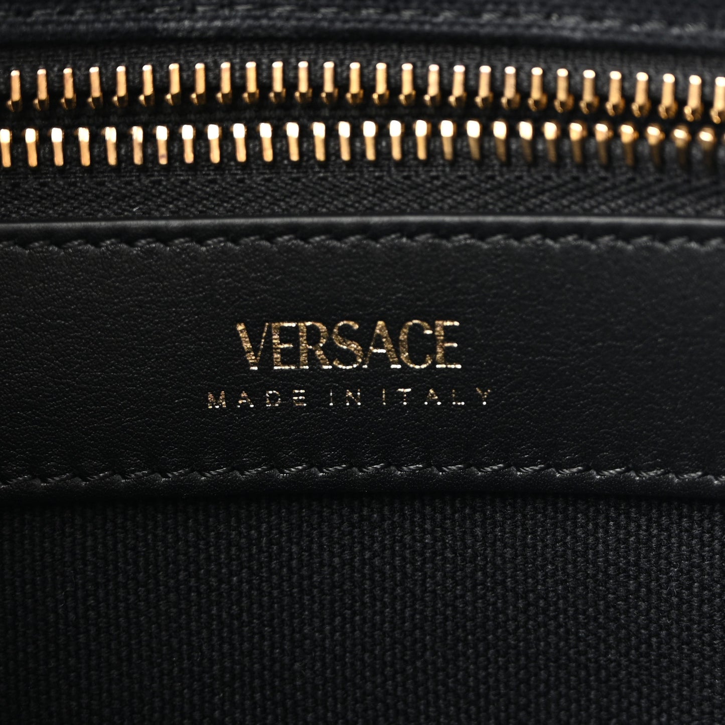 Canvas Studded Small Logo Tote Bag Black