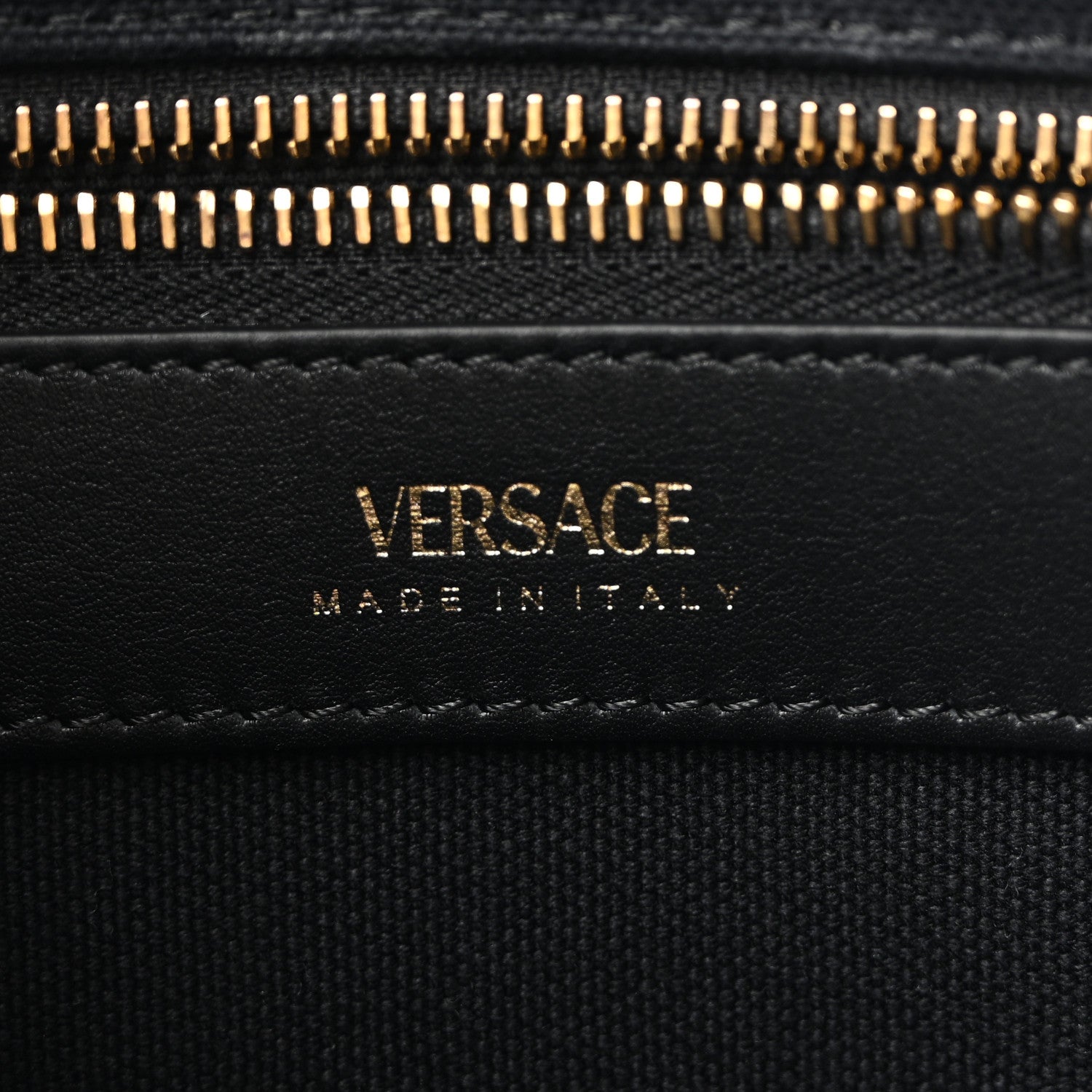 Versace Canvas Studded Small Logo Tote Bag Black 6 of 11