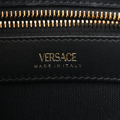 Versace Canvas Studded Small Logo Tote Bag Black 6 of 11