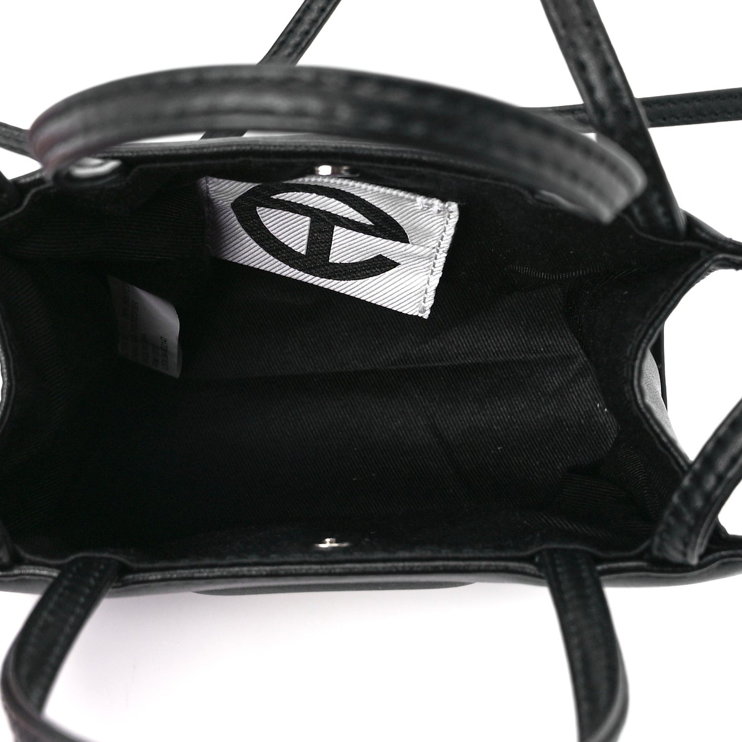Vegan Leather Small Shopping Bag Black