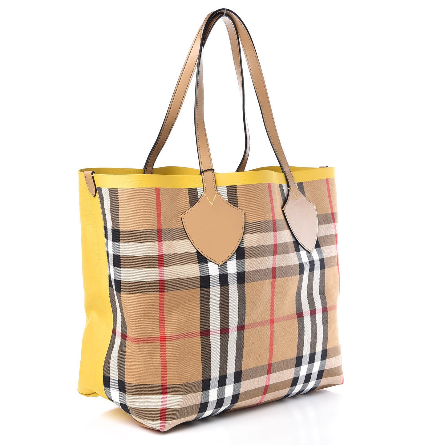 Vintage Check Large The Giant Reversible Tote Antique Yellow Golden Yellow