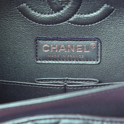 Chanel Metallic Lambskin Quilted Medium Double Flap Turquoise 8 of 15