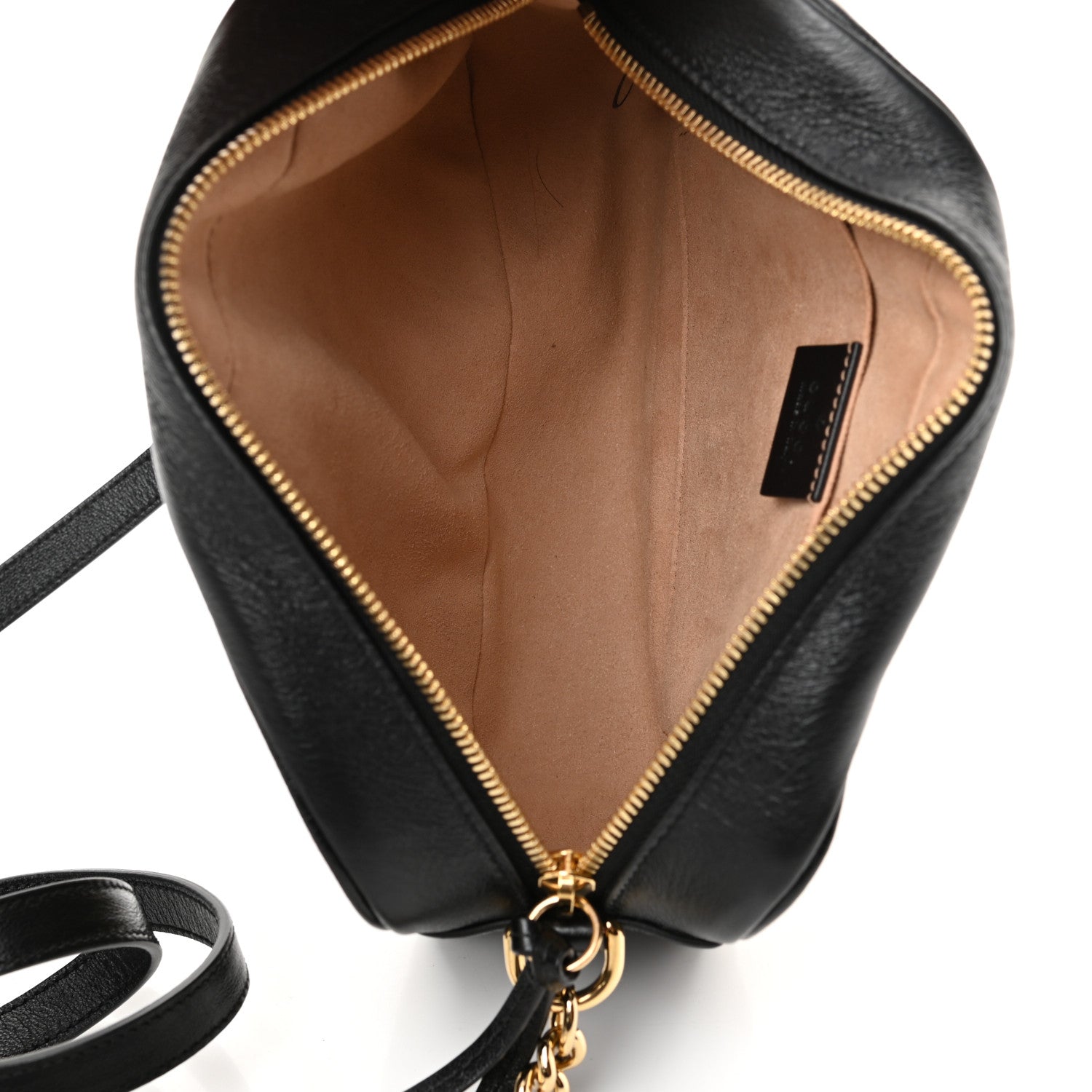 Gucci Monogram Matelasse Diagonal Small GG Marmont Chain Shoulder Bag Beige Black 5 of 11