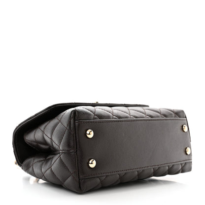 Chanel Caviar Quilted Mini Coco Handle Flap Dark Brown 4 of 11