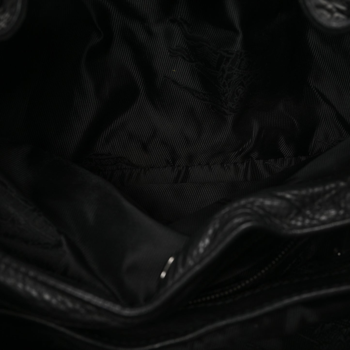 Calfskin Mason Warrior Studded Hobo Black