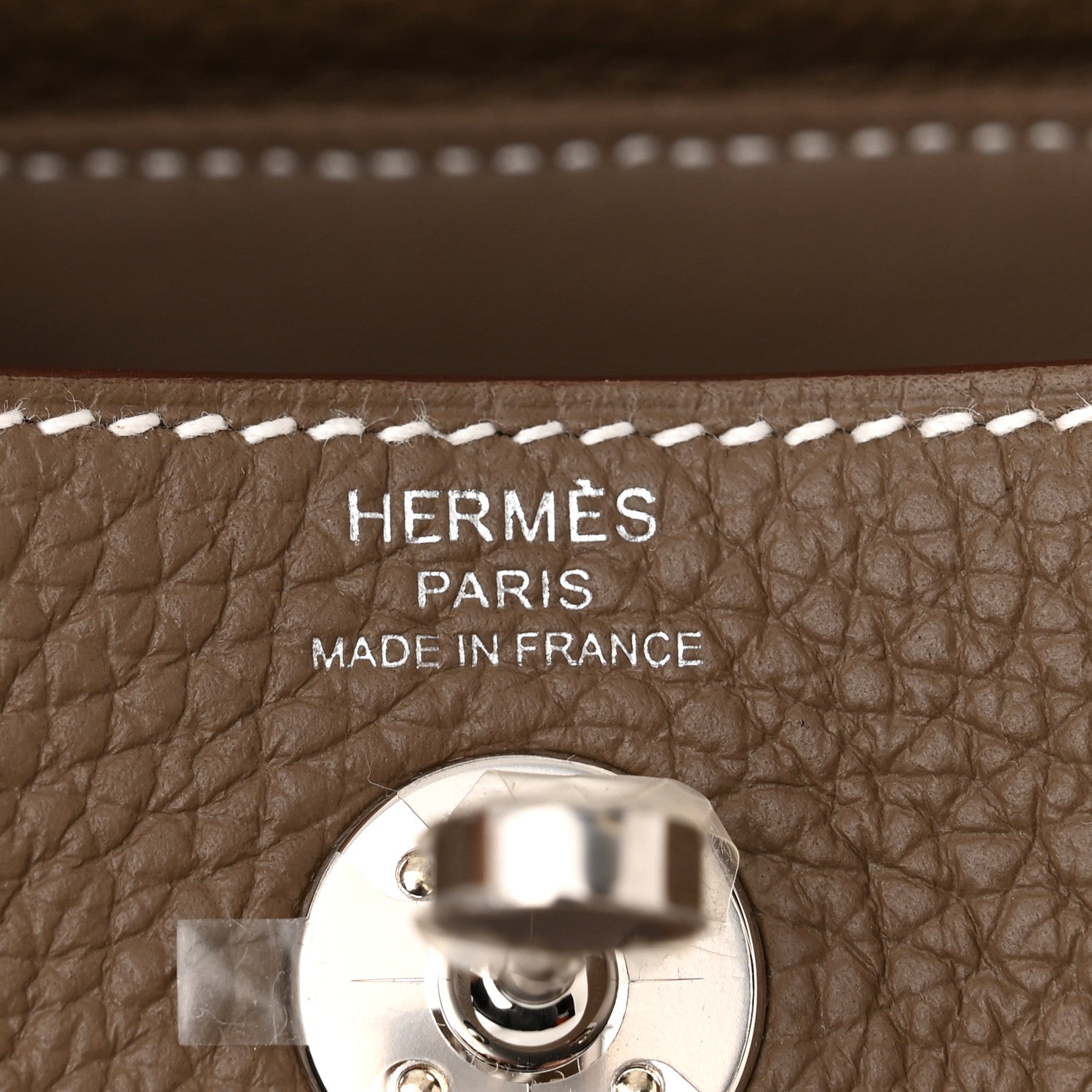 Hermes Taurillon Clemence Mini Lindy 20 Etoupe 6 of 11