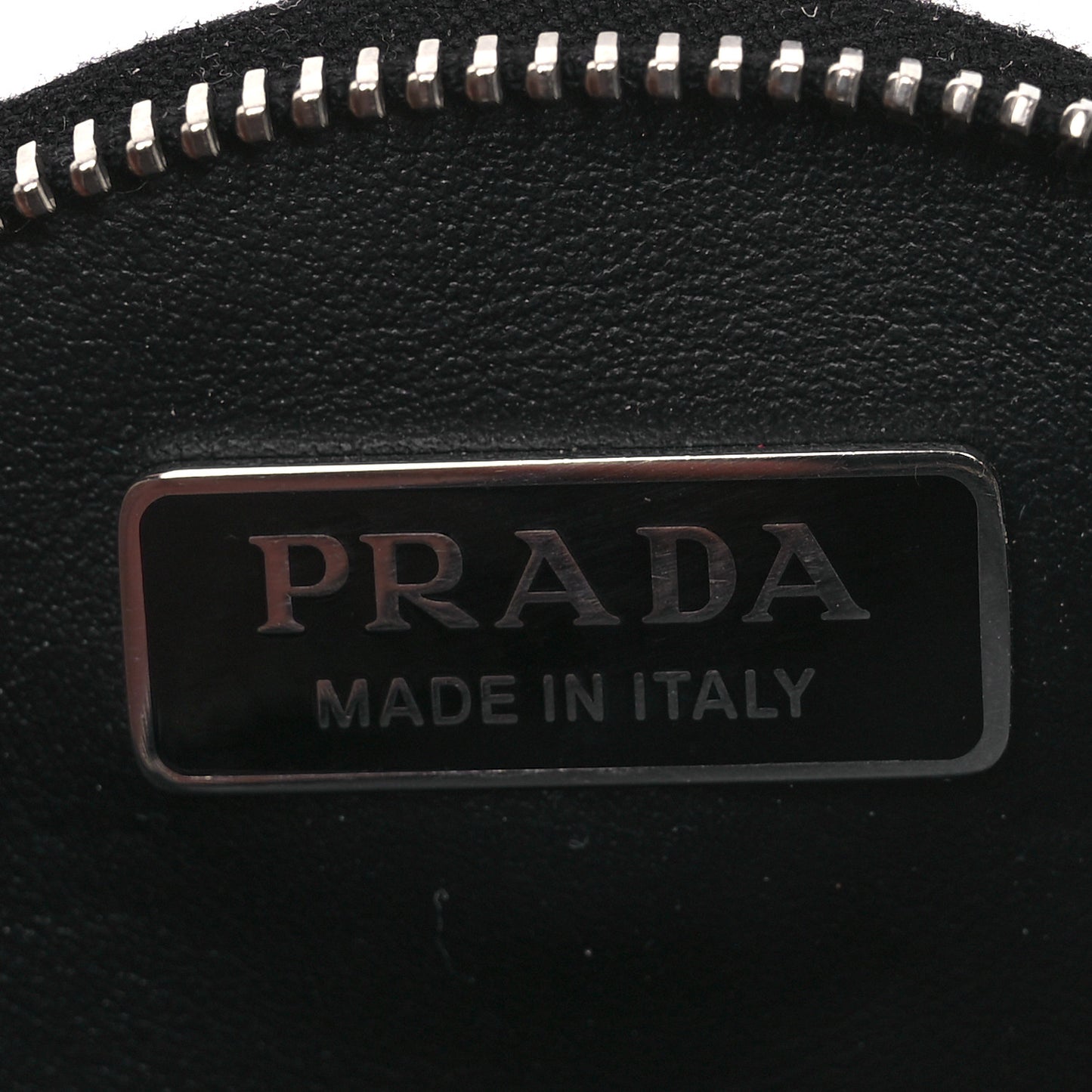 Spazzolato Round Coin Pouch Bag Charm Black