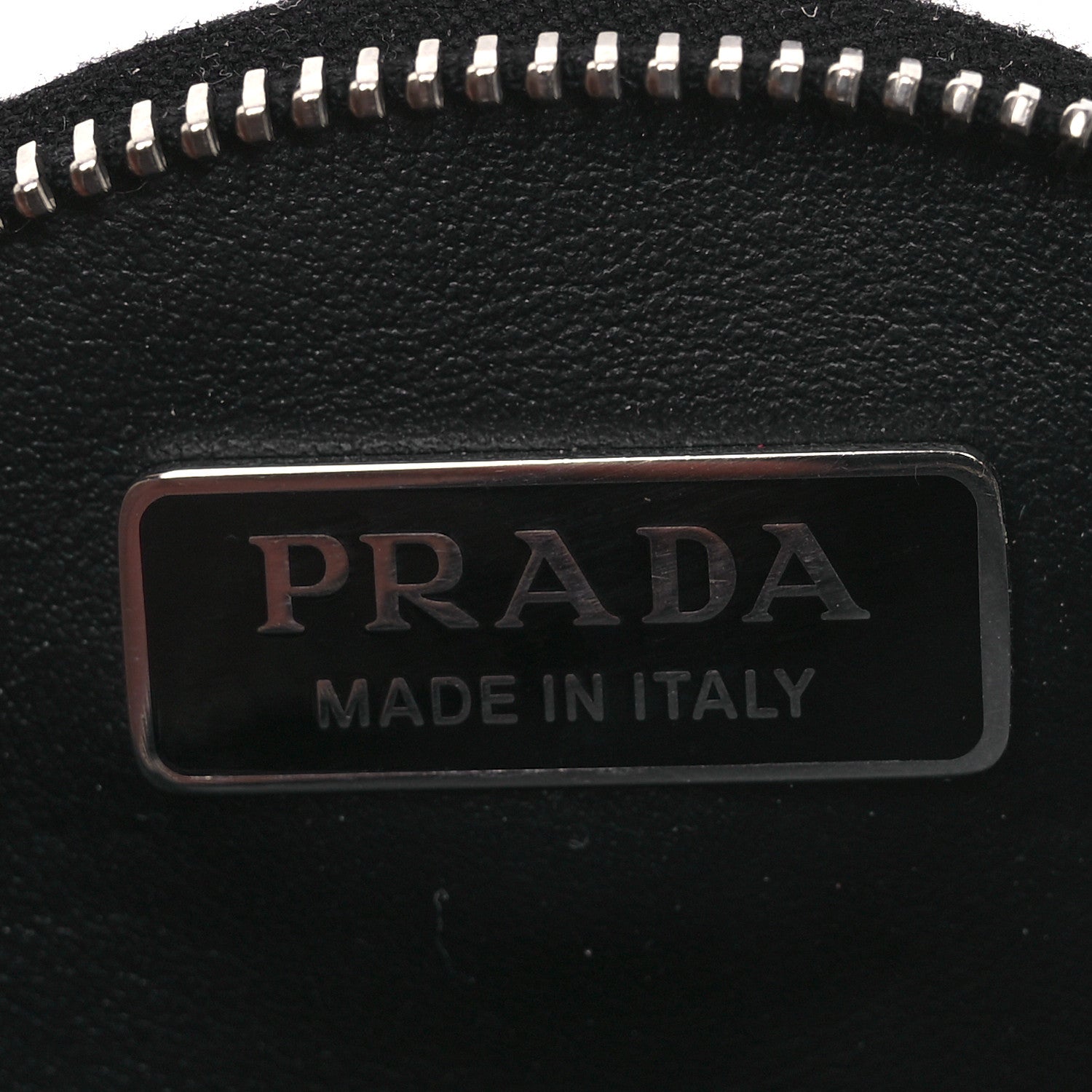 Prada Spazzolato Round Coin Pouch Bag Charm Black 6 of 7