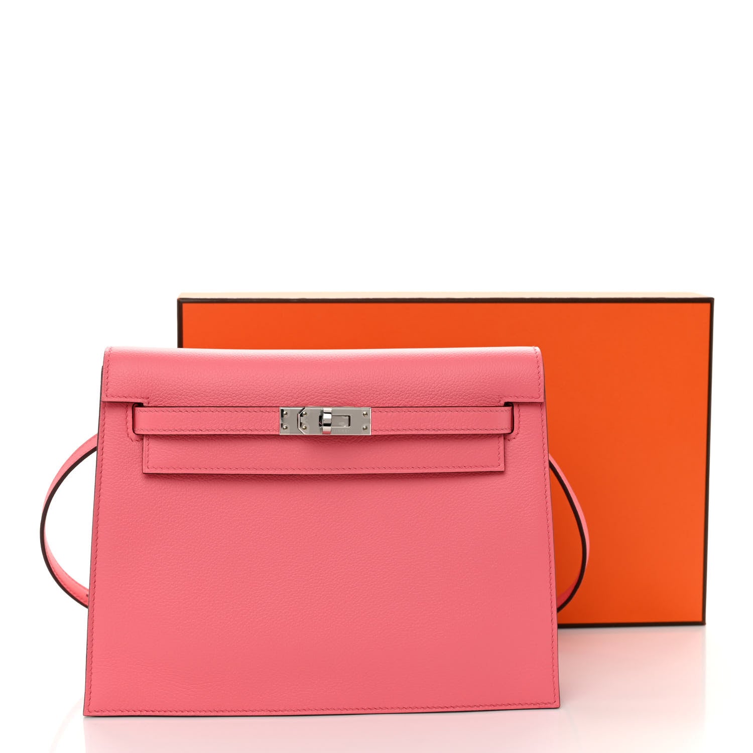 Hermes Evercolor Verso Kelly Danse II Belt Bag Rose Azalee Vert Cypress 11 of 11