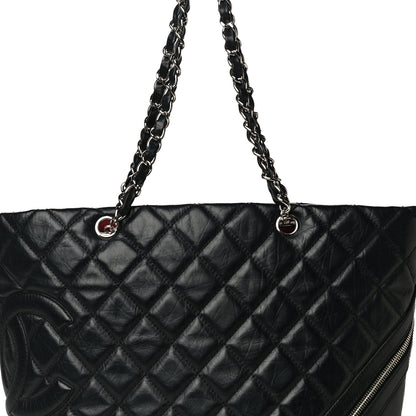 Chanel Aged Calfskin Quilted Large Cotton Club Tote Black 8 of 14