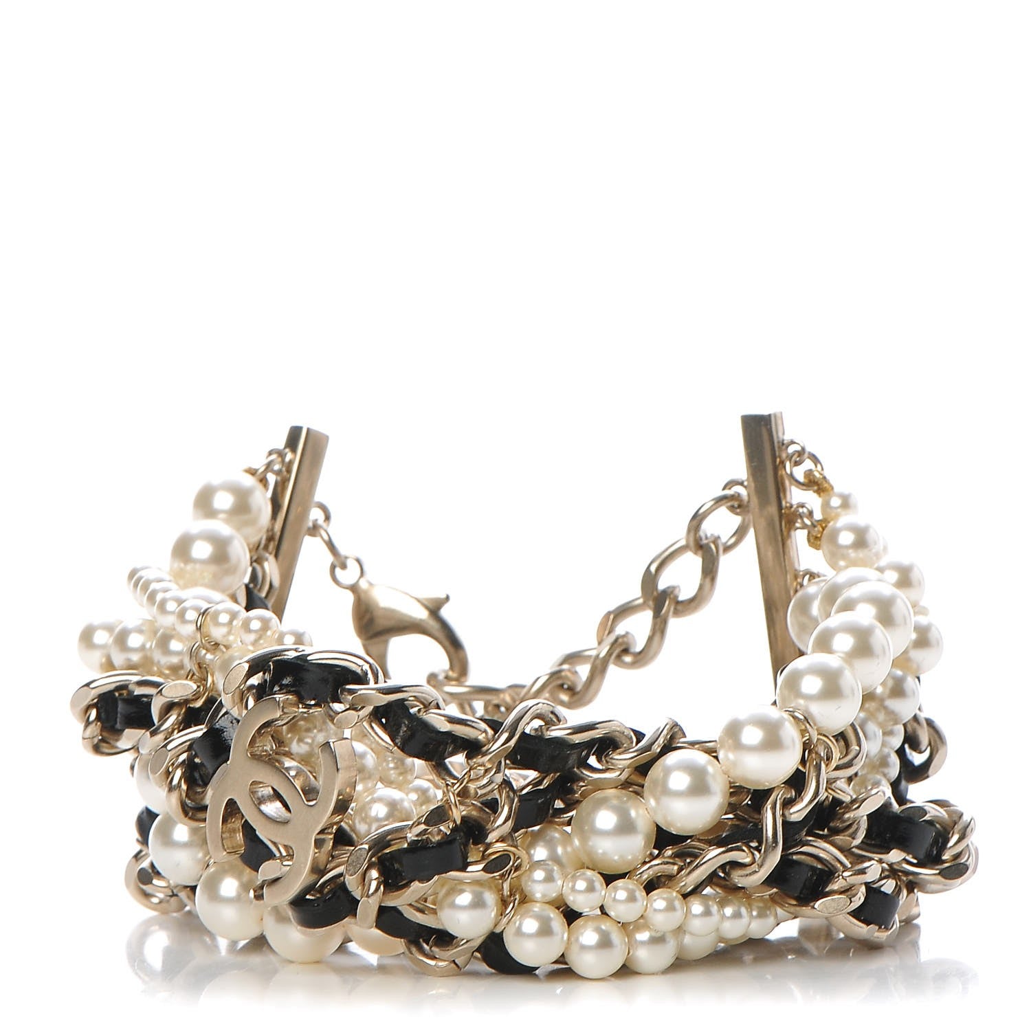 Chanel Pearl CC Multistrand Bracelet Light Gold 1 of 5