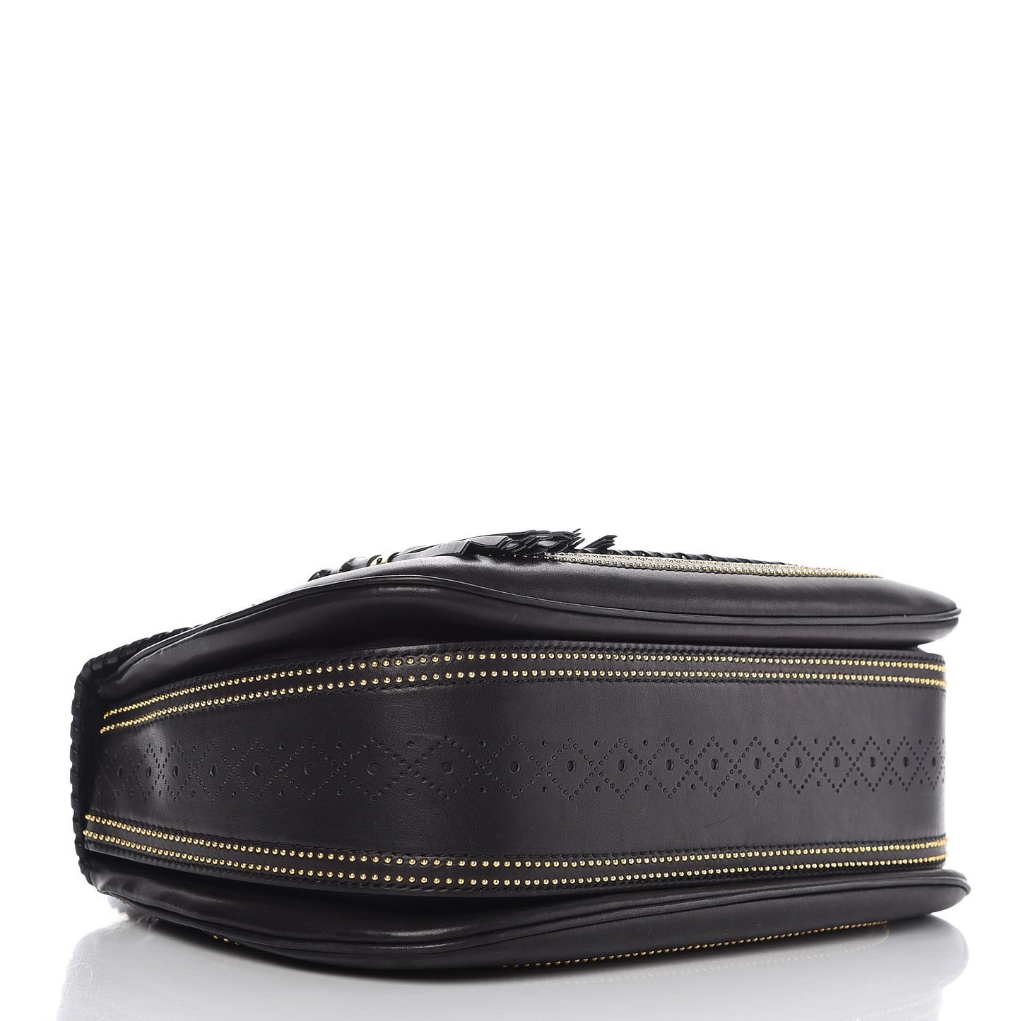 Calfskin New Bamboo Large Top Handle Bag Black
