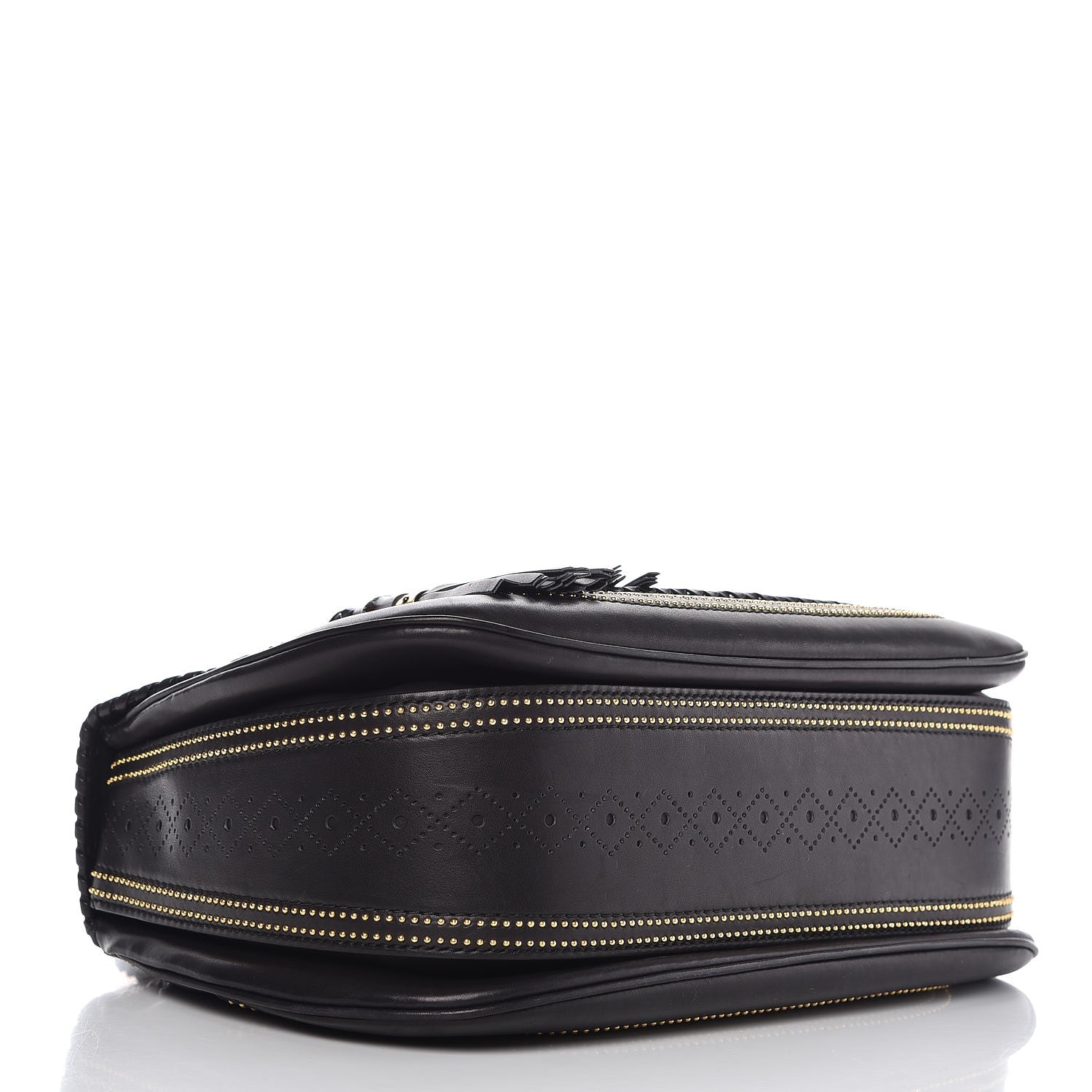 Gucci Calfskin New Bamboo Large Top Handle Bag Black 4 of 12