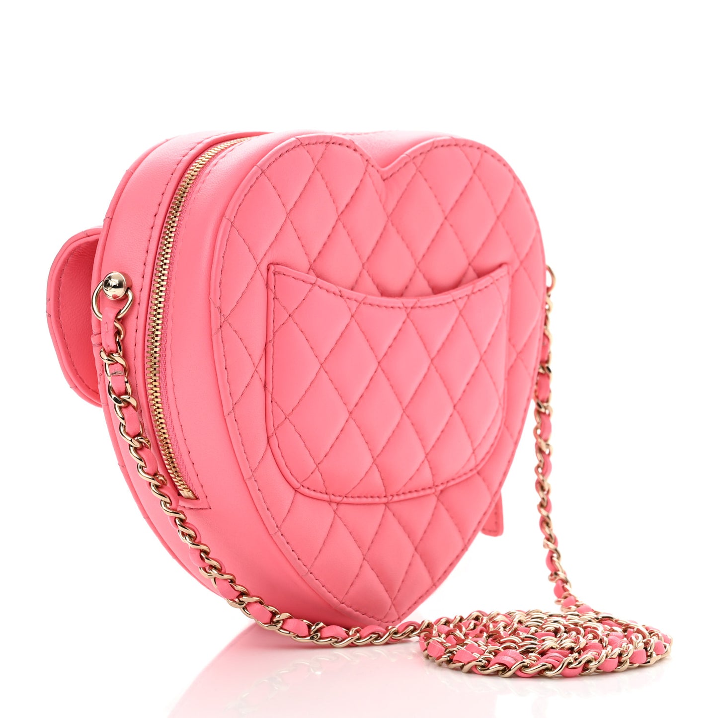 Lambskin Quilted CC In Love Heart Bag Pink