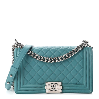 Chanel Calfskin Quilted Medium Boy Flap Turquoise 1 of 10