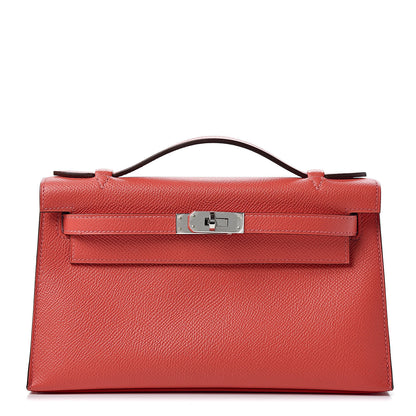Hermes Epsom Kelly Pochette Clutch Rose Jaipur 1 of 29