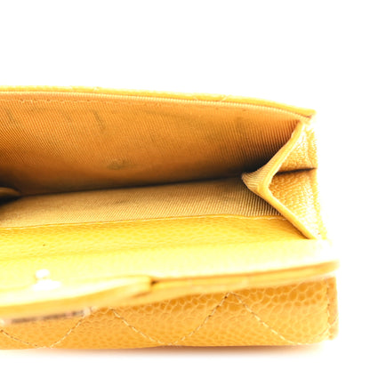 Chanel Caviar Quilted Double Flap Wallet Yellow 6 of 11