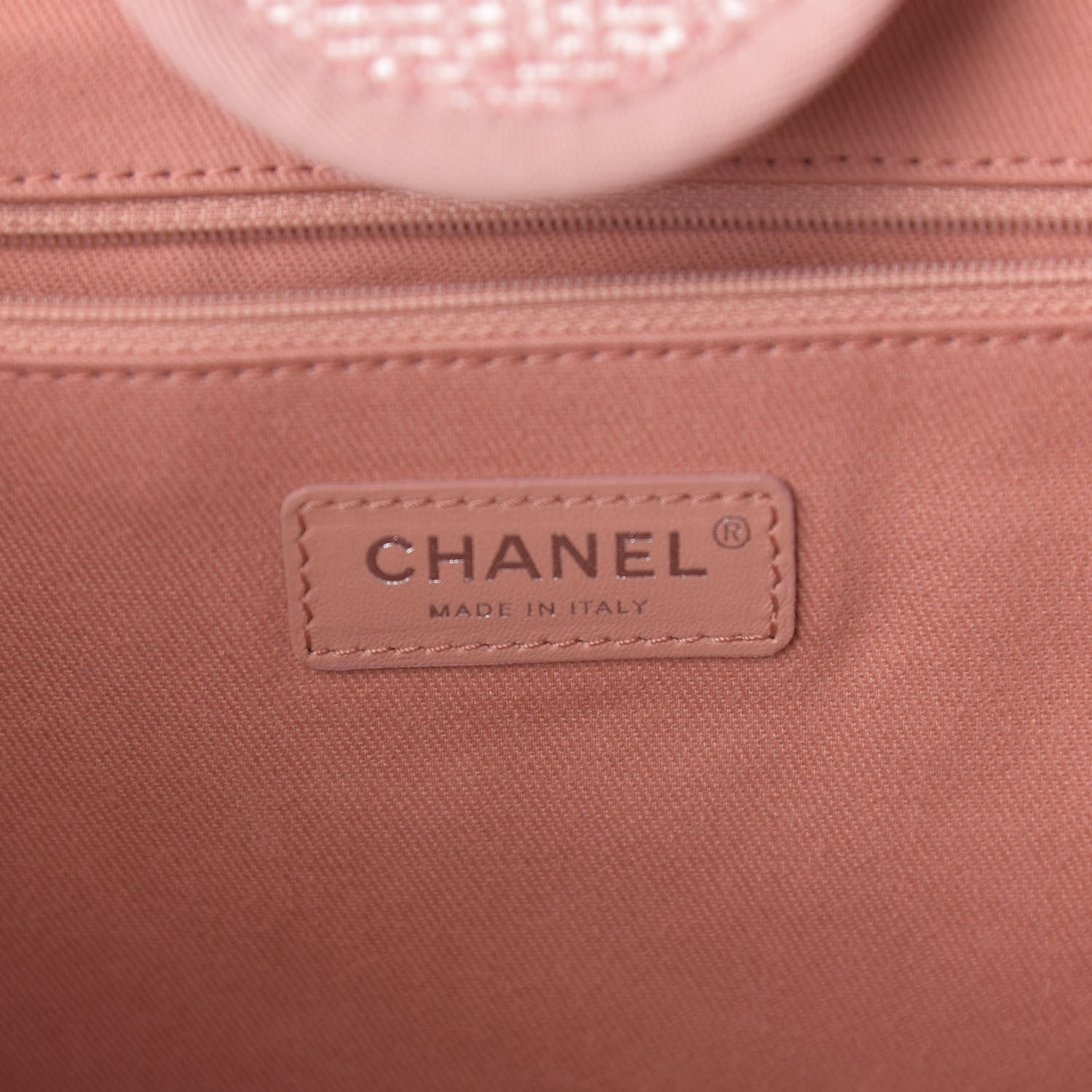 Chanel Straw Lurex Medium Deauville Tote Pink 8 of 11