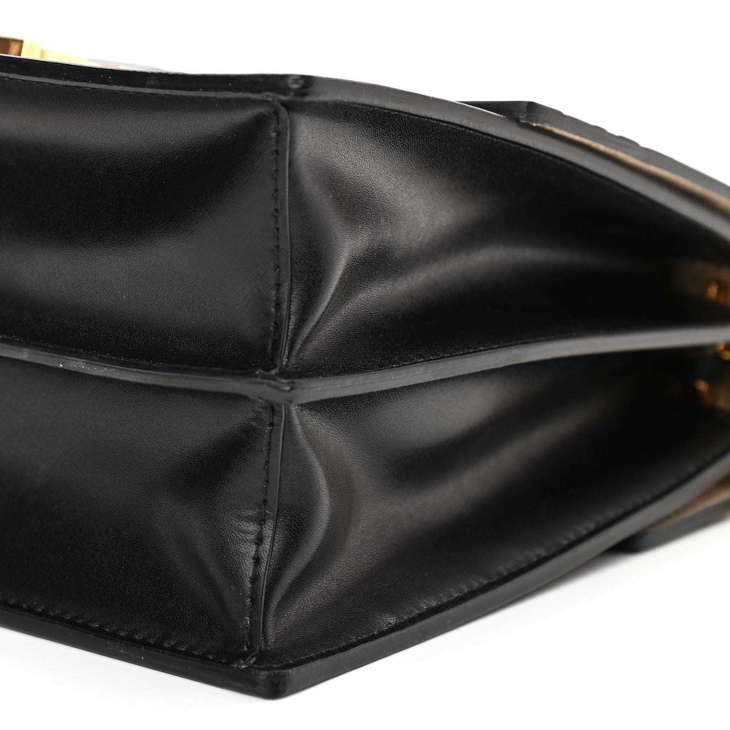 Vitello Liberty Bi-Color FF 1974 Embossed Chain Strap Kan U Shoulder Bag Black Maya