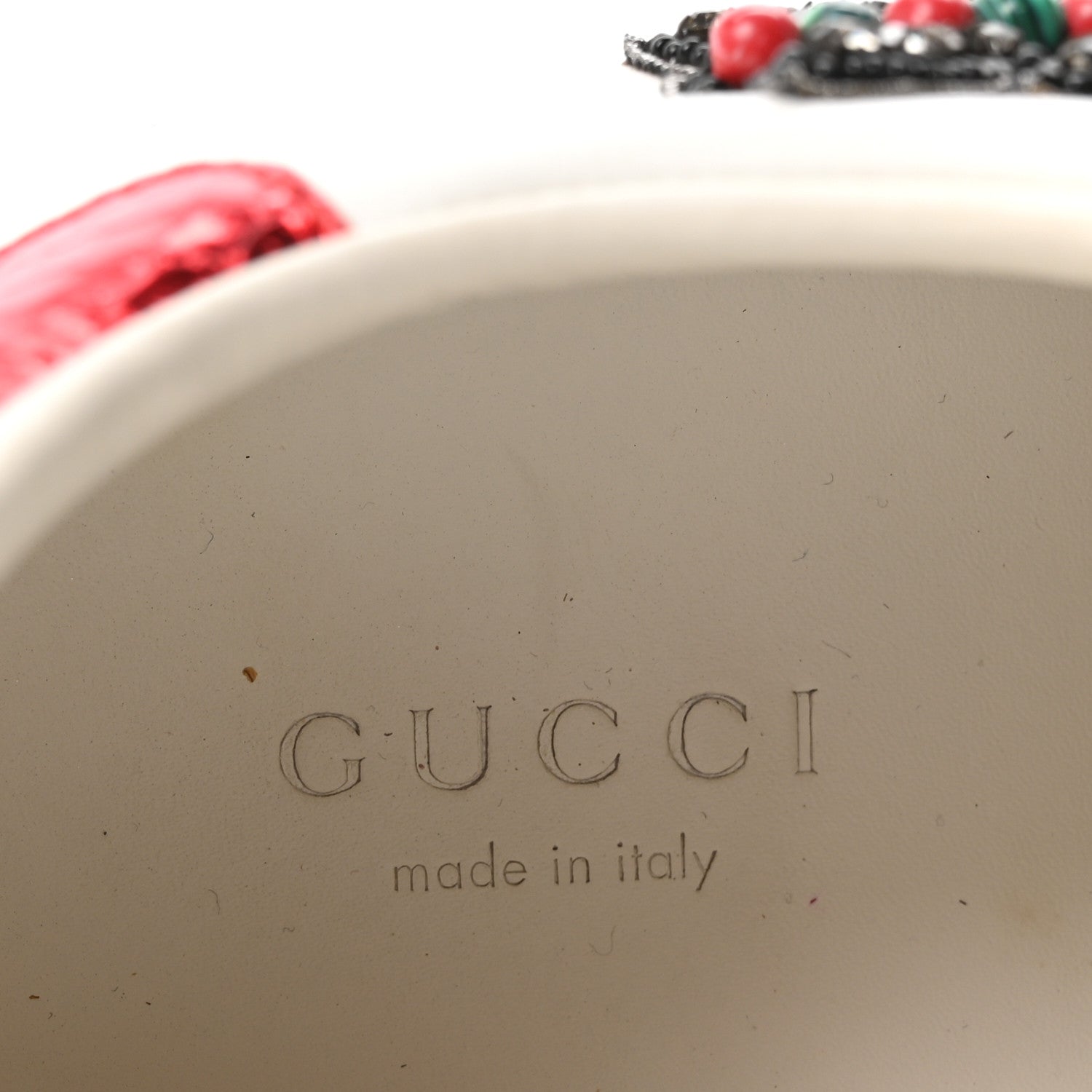 Gucci Calfskin Web Studded Womens Arrow Ace Sneakers 36 White 8 of 10